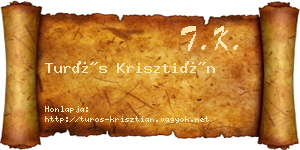 Turós Krisztián névjegykártya